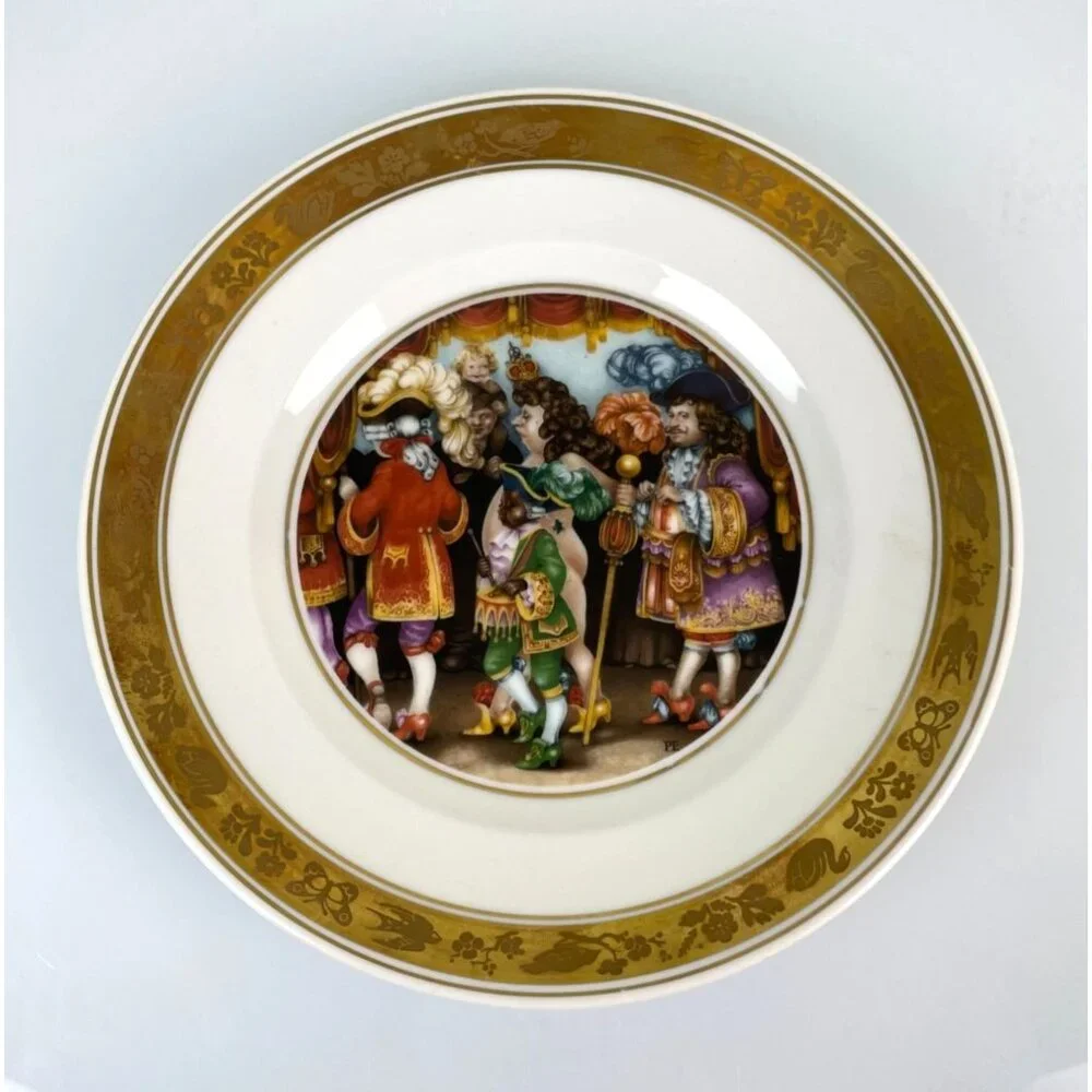 Vtg Royal Copenhagen Denmark 9628 Hans C Anderson Emperor's New Clothes Plate